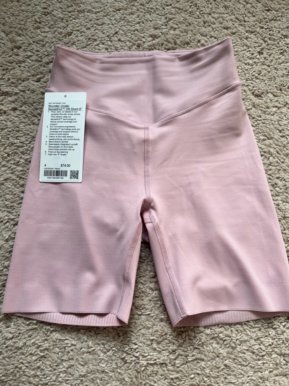 NWOT Lululemon High-Rise Wunder Under Shorts Pink Haze